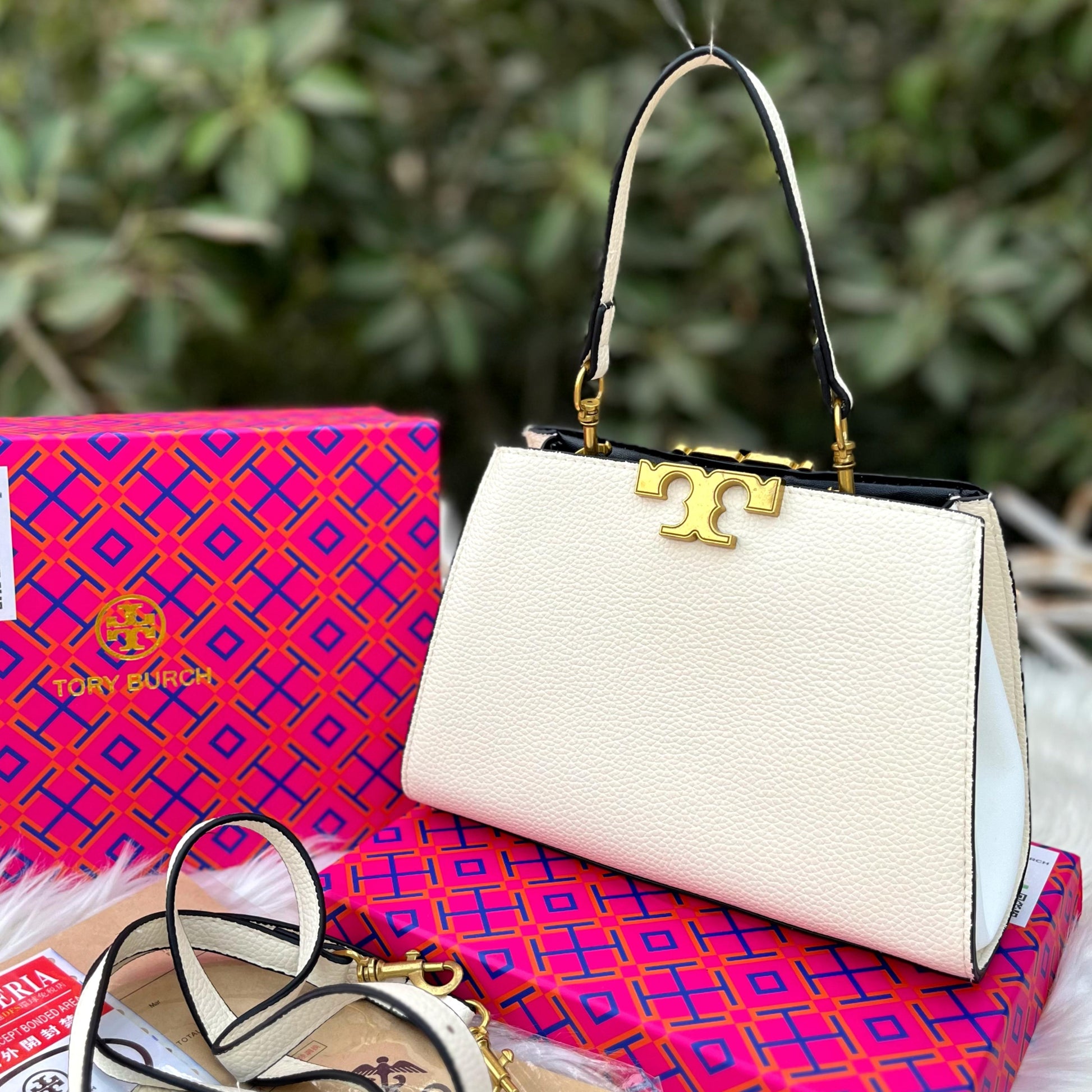 TORY BURCH MINI ELEANOR SATCHEL HANDBAG WITH LONG BELT