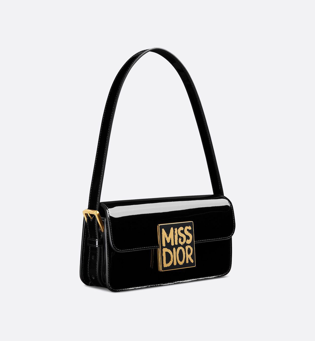 Miss Dior Patent Leather Calfskin Handbag Shoulder Bag with Golden Hardware