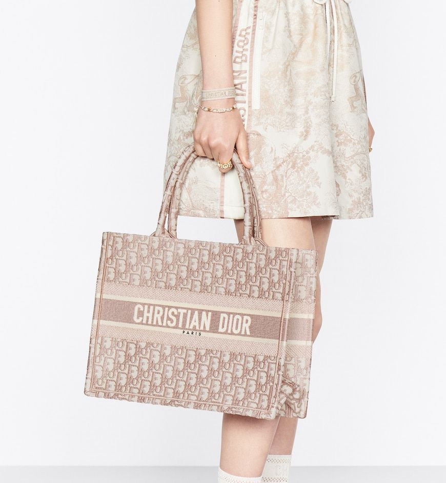 Medium Dior Book Tote  Dior Oblique Embroidery
