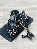 ZARA EMBROIDERED NET PUMPS