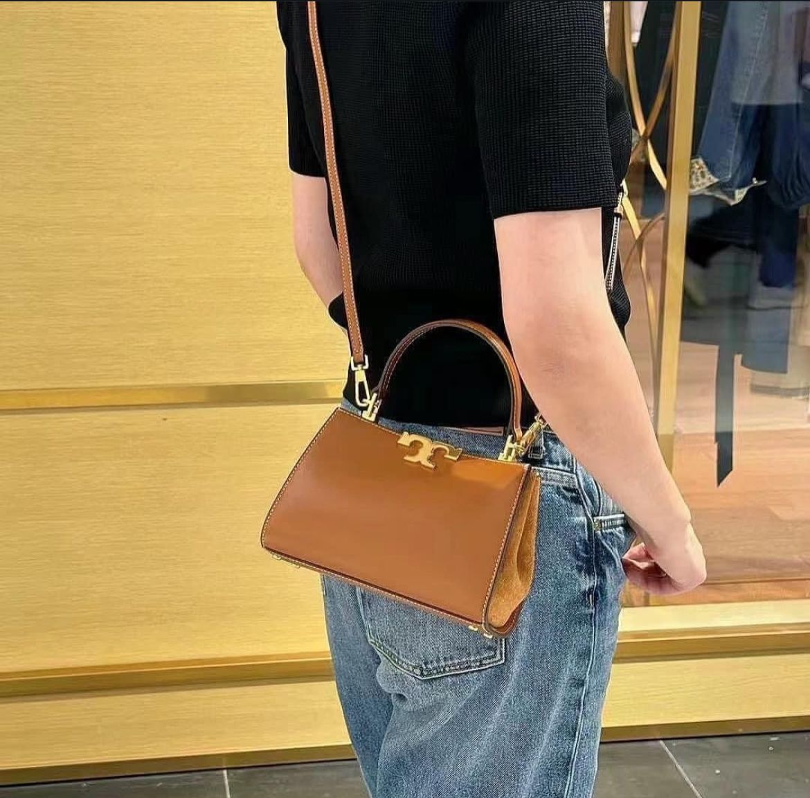 TORY BURCH MINI ELEANOR SATCHEL HANDBAG WITH LONG BELT