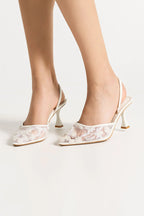 ZARA EMBROIDERED NET PUMPS
