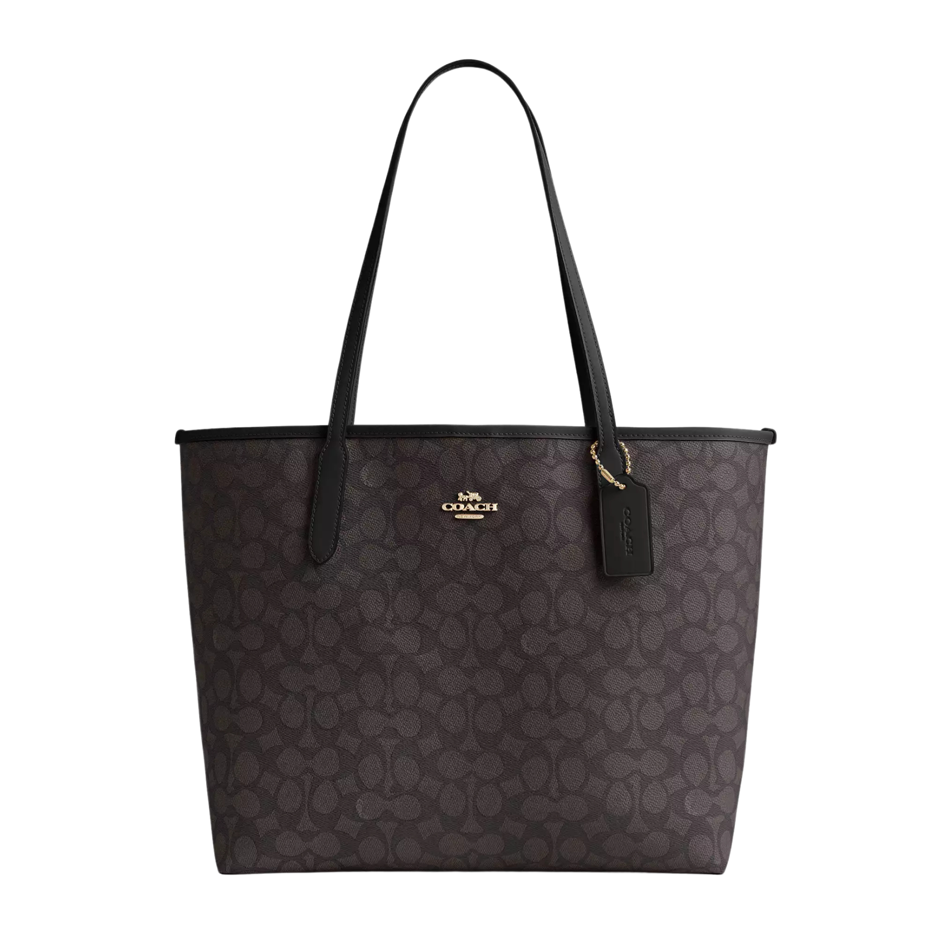 Coach City Tote in Black Signature Canvas - 5696