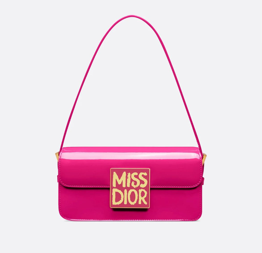 Miss Dior Patent Leather Calfskin Handbag Shoulder Bag with Golden Hardware