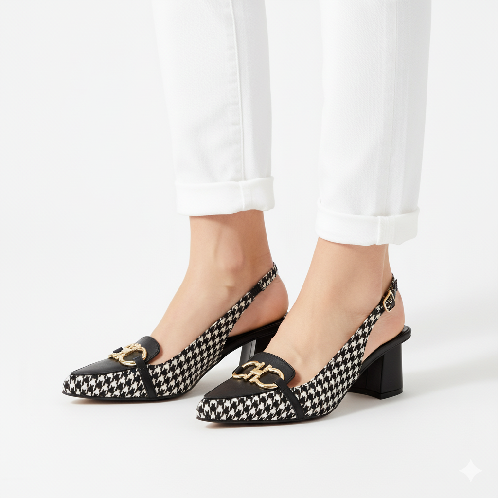 ZARA CHECK HEEL