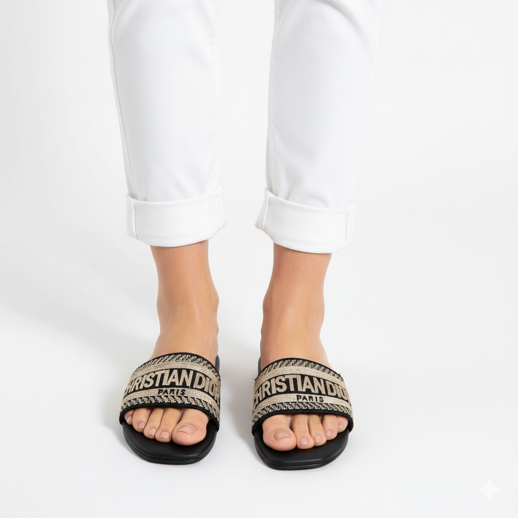 CHRISTIAN DIOR CD EMBROIDER SLIPPER