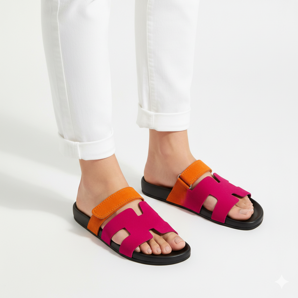 Chypre Soft Rubber Sole Sandals (Pink) 007