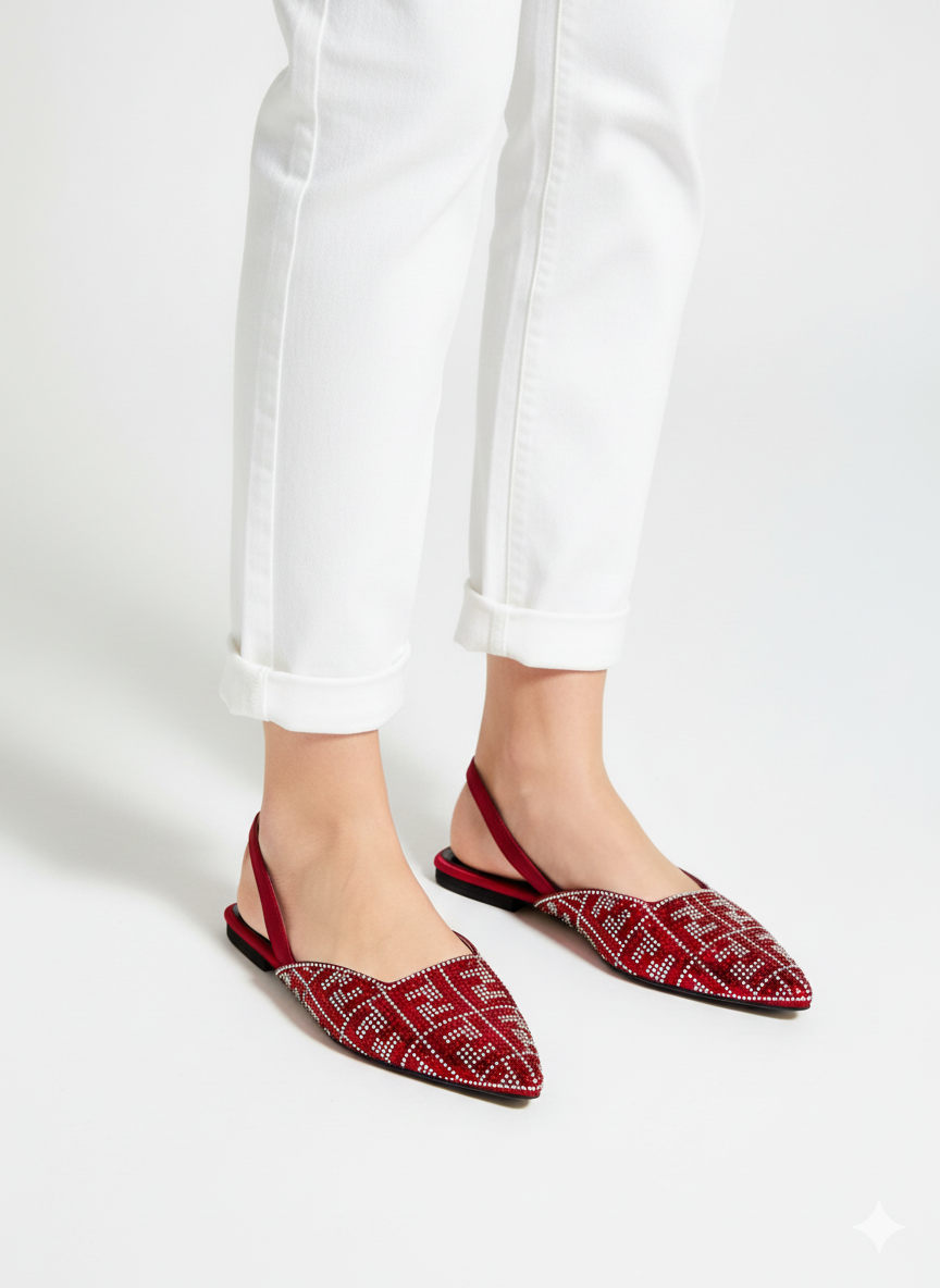 FENDI STONE FLAT PUMPS