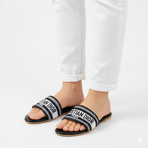 CHRISTIAN DIOR EMBROIDERY SLIPPERS