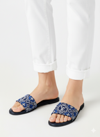 LV EMBROIDERY FLAT SLIPPERS