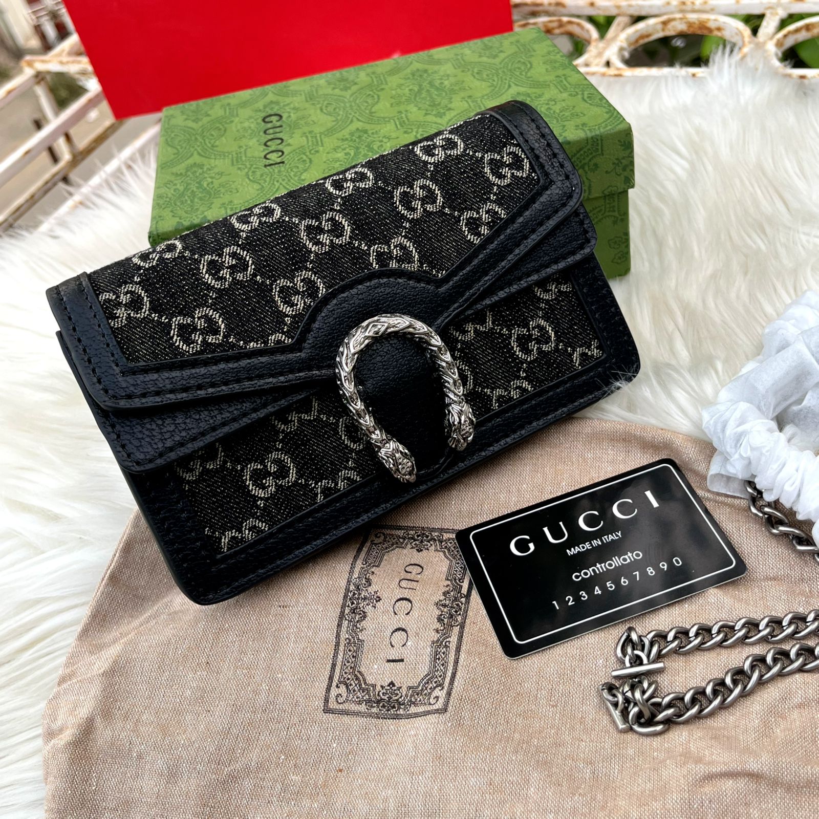 GUCCI DIONYSUS MINI GG LEATHER MATERIAL