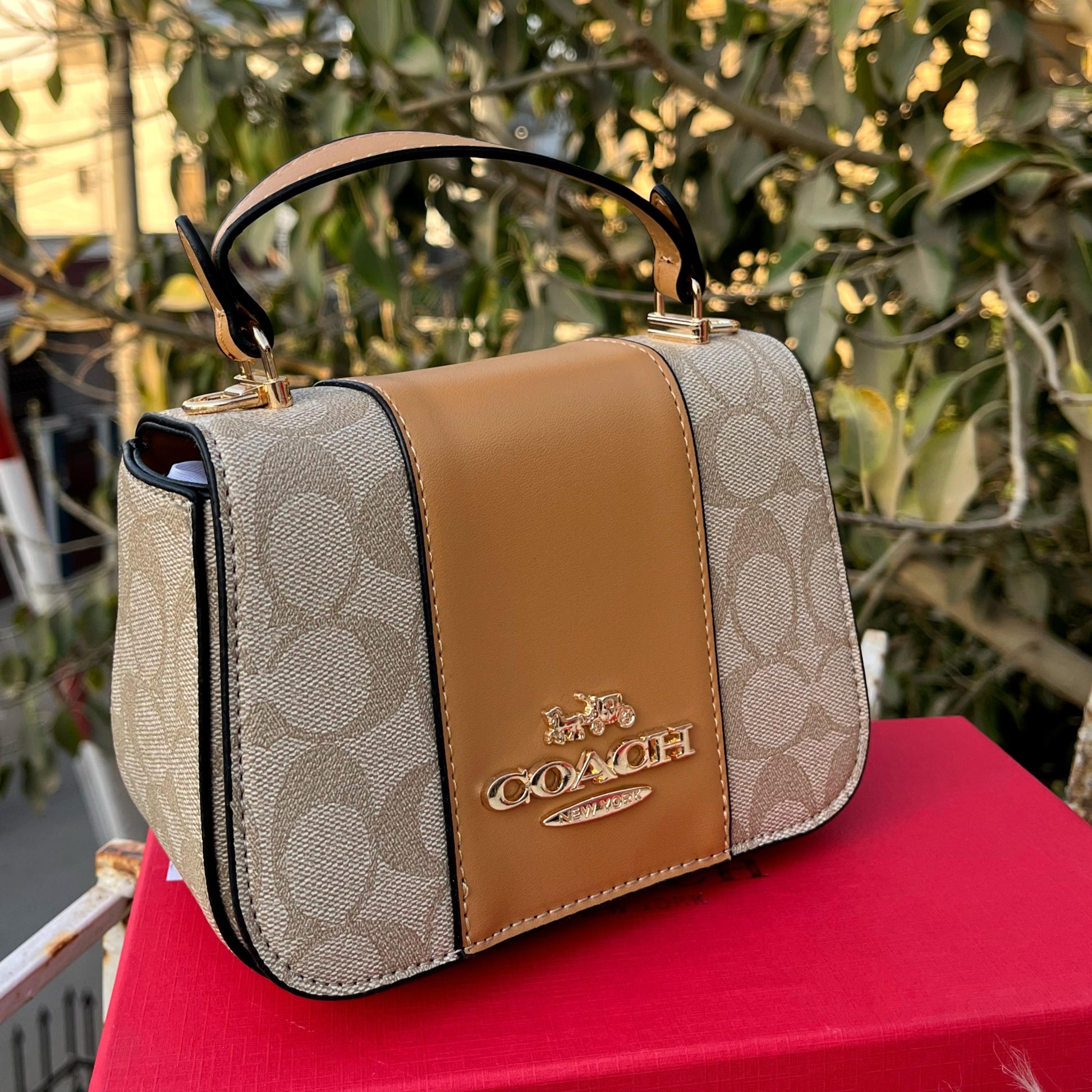 COACH Lysa Top Handle In Signature Canvas