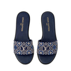 LV EMBROIDERY FLAT SLIPPERS