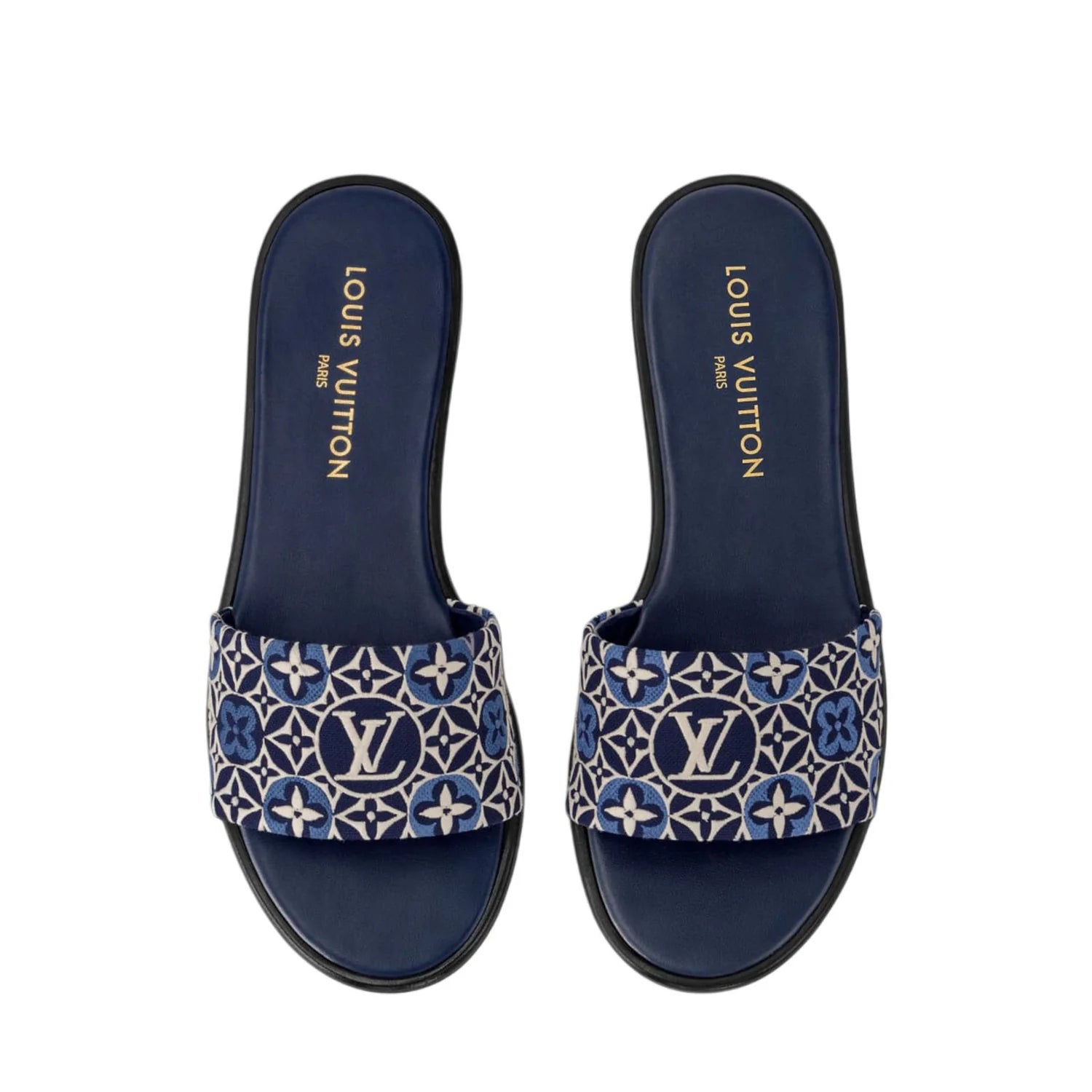LV EMBROIDERY FLAT SLIPPERS