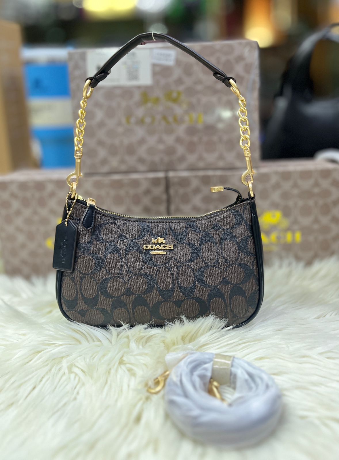 COACH SHOULDER BAG IN SIGNATURE CANVAS