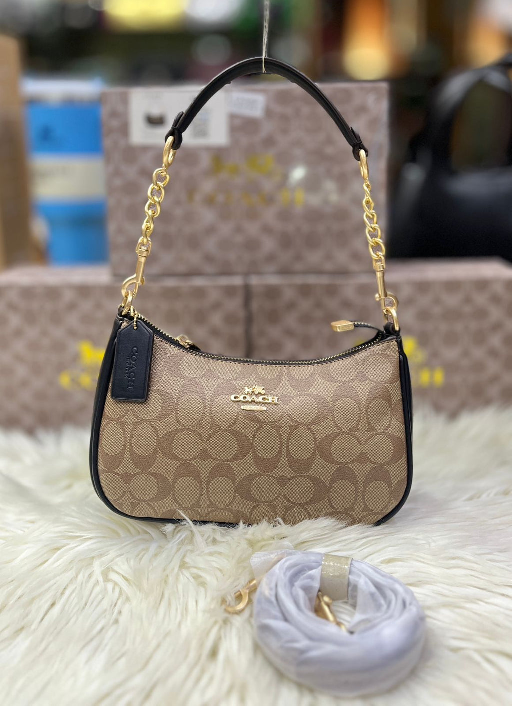 COACH SHOULDER BAG IN SIGNATURE CANVAS
