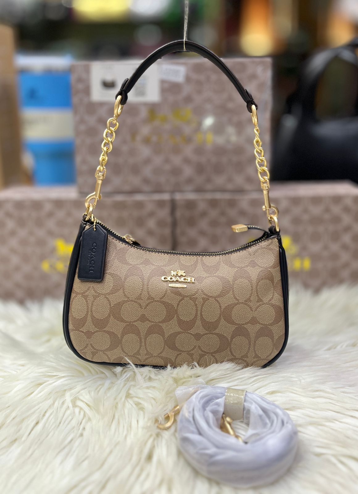 COACH SHOULDER BAG IN SIGNATURE CANVAS