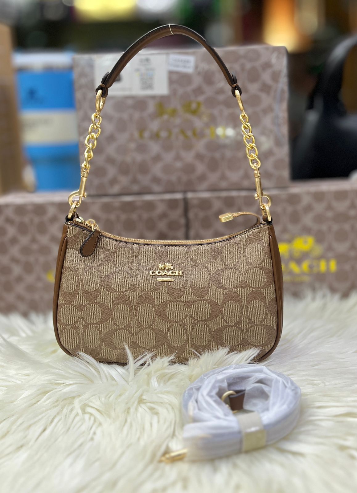 COACH SHOULDER BAG IN SIGNATURE CANVAS