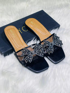 JIMMY CHOO BOW NET FLATS