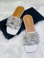 JIMMY CHOO BOW NET FLATS