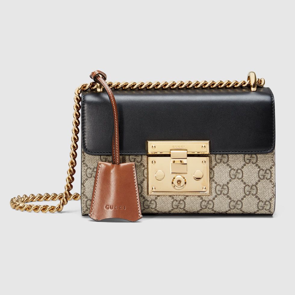 GUCCI GG SUPREME PADLOCK SHOULDER BAG