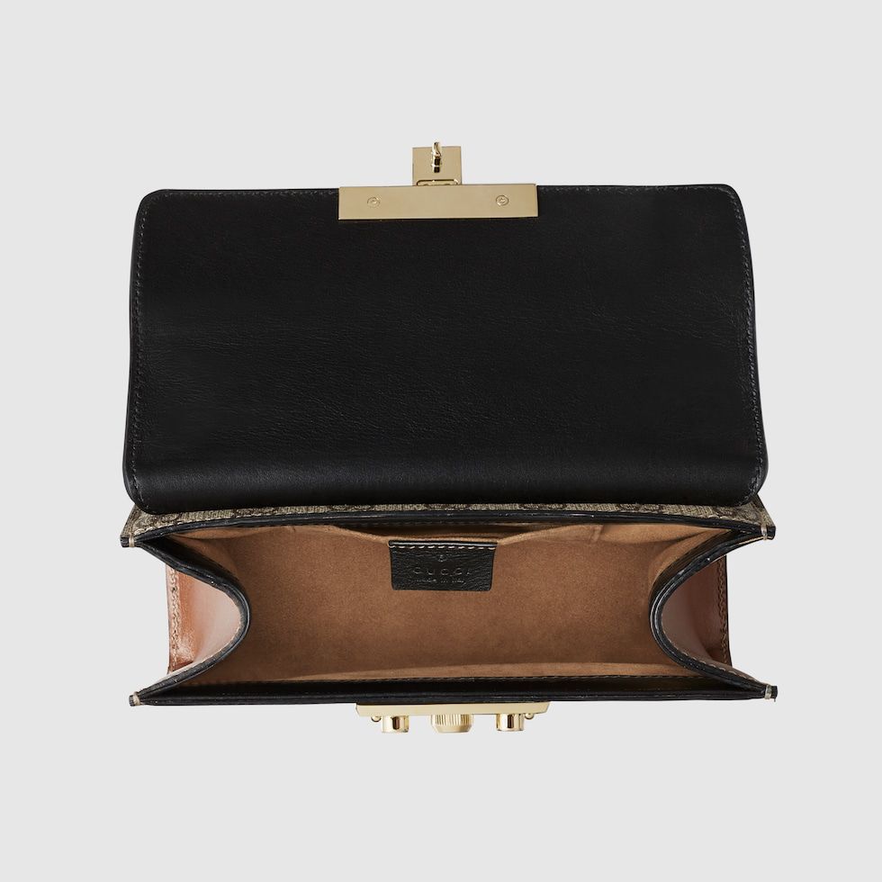 GUCCI GG SUPREME PADLOCK SHOULDER BAG