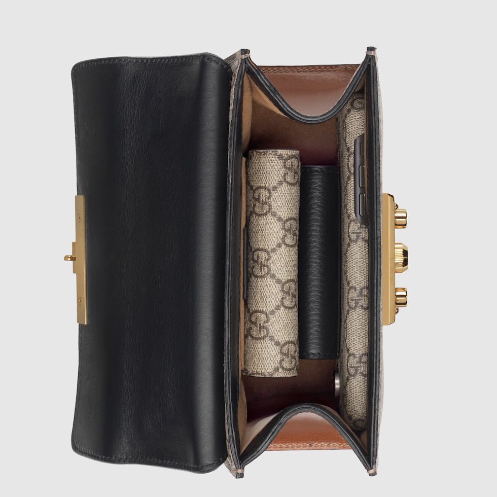 GUCCI GG SUPREME PADLOCK SHOULDER BAG