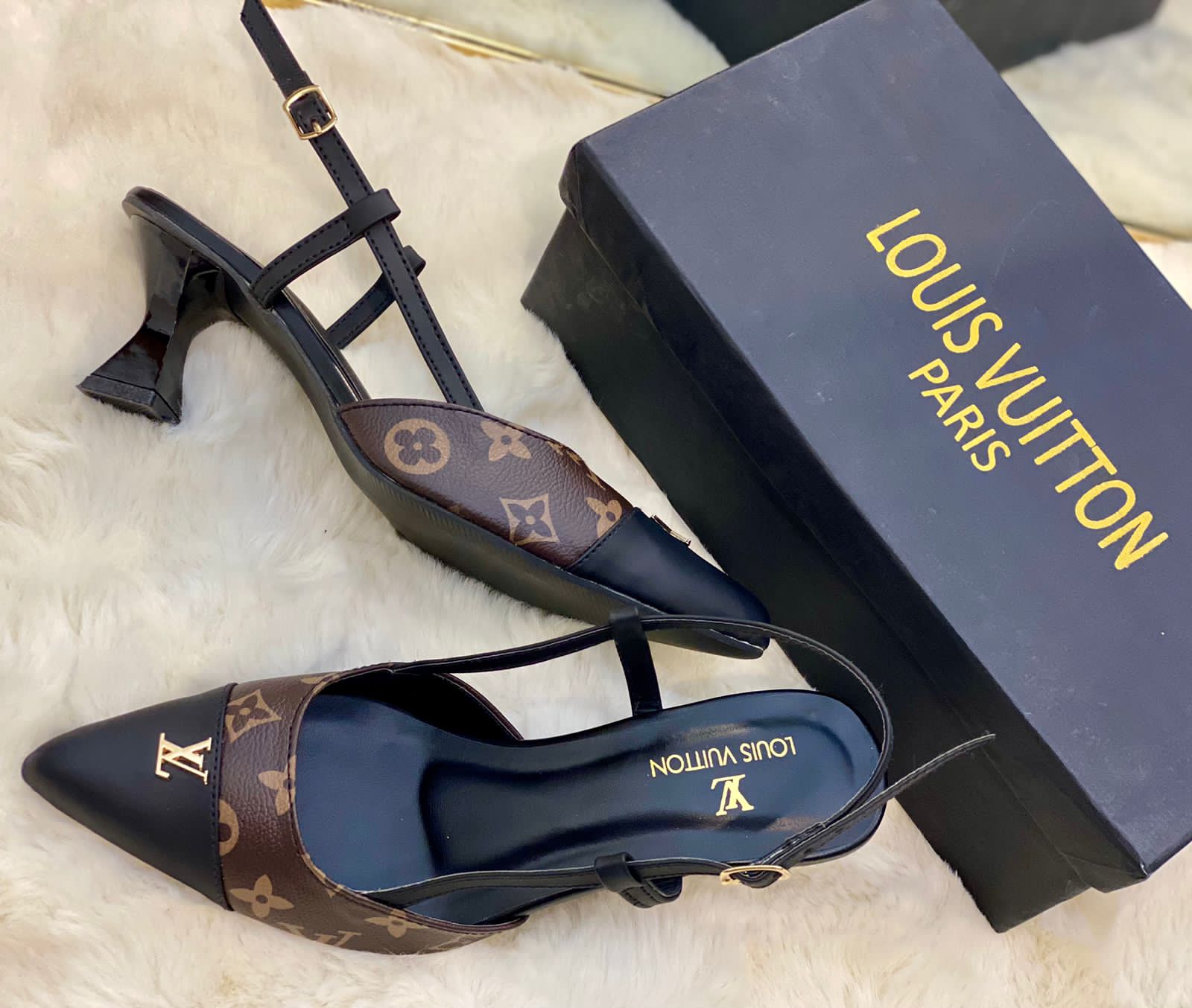 LV MONOGRAM HEELS