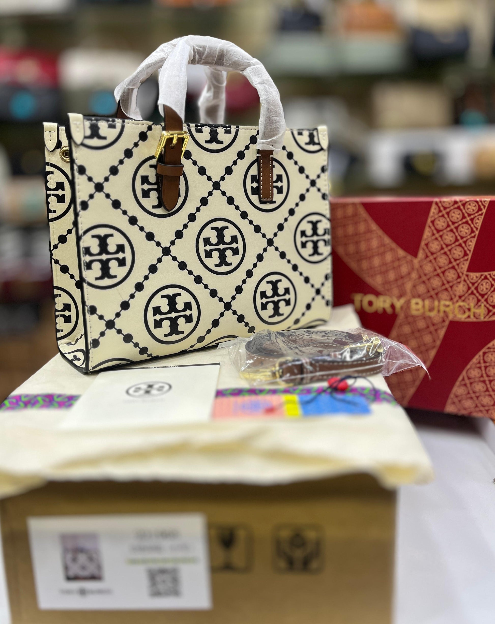 TORY BURCH MINI T MONOGRAM TOTE