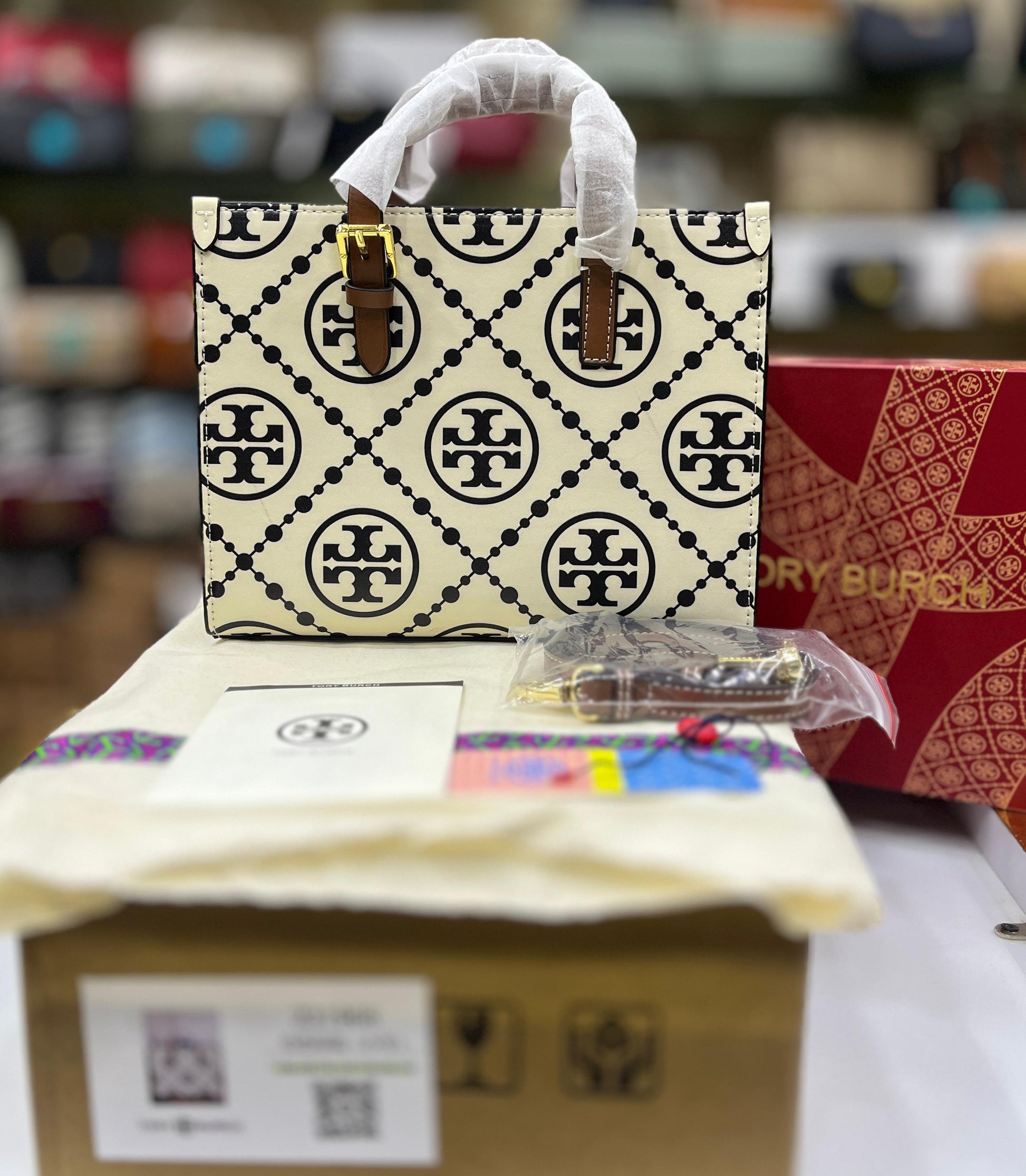 TORY BURCH MINI T MONOGRAM TOTE