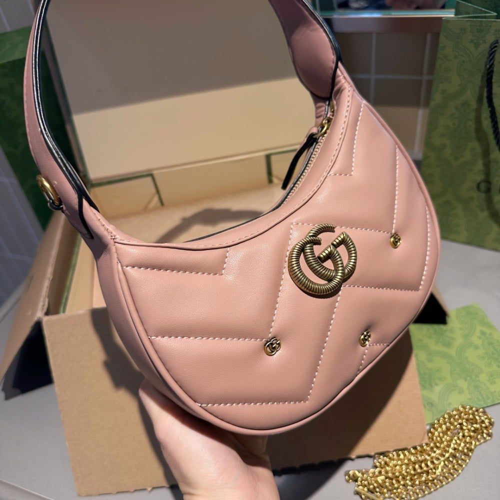 GUCCI GG MARMONT HALF-MOON SHOULDER BAG