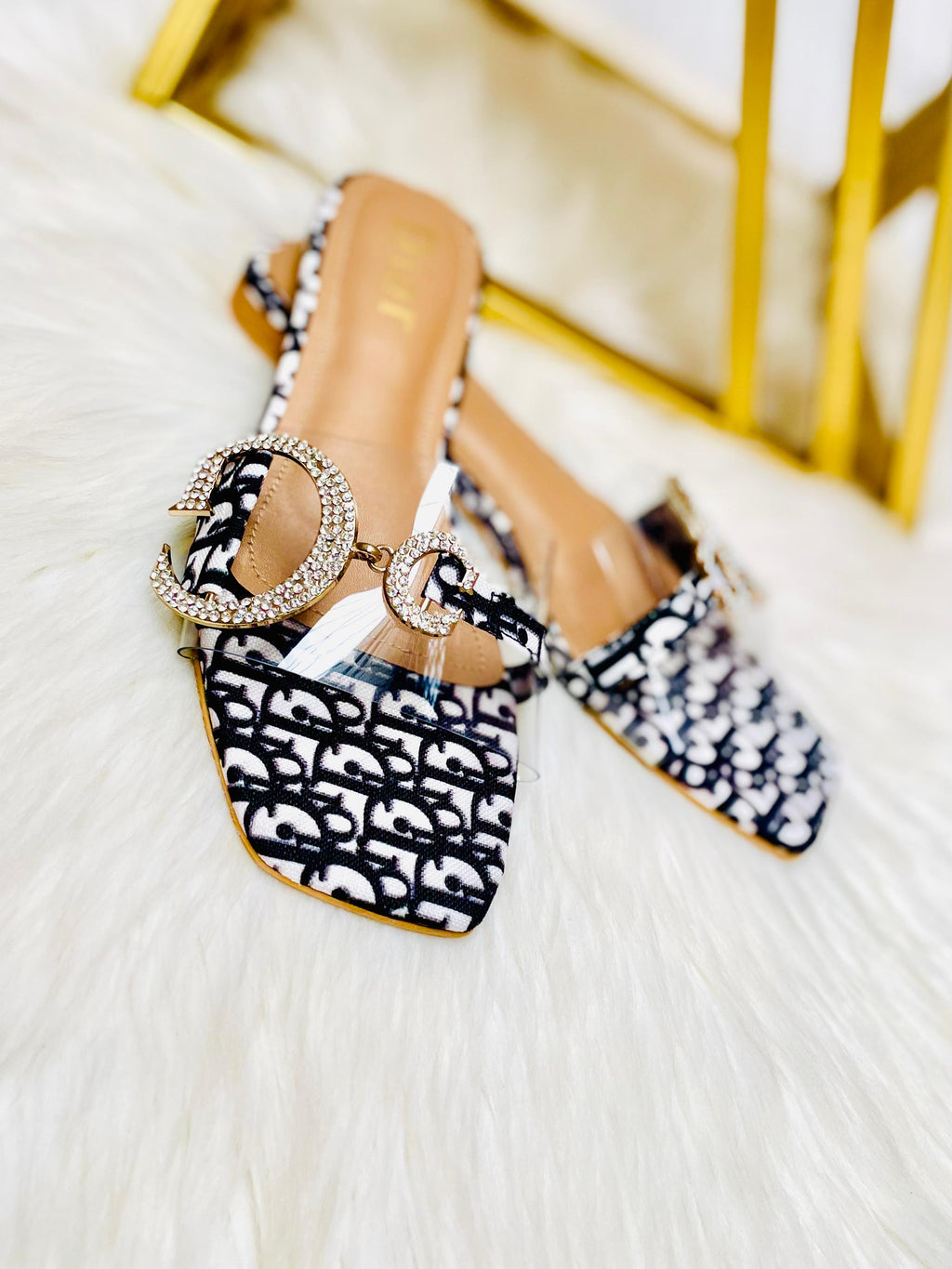 CHRISTIAN DIOR D BUCKLE SLIPPER