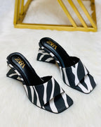 ZARA ZEBRA TRIANGLE HEEL