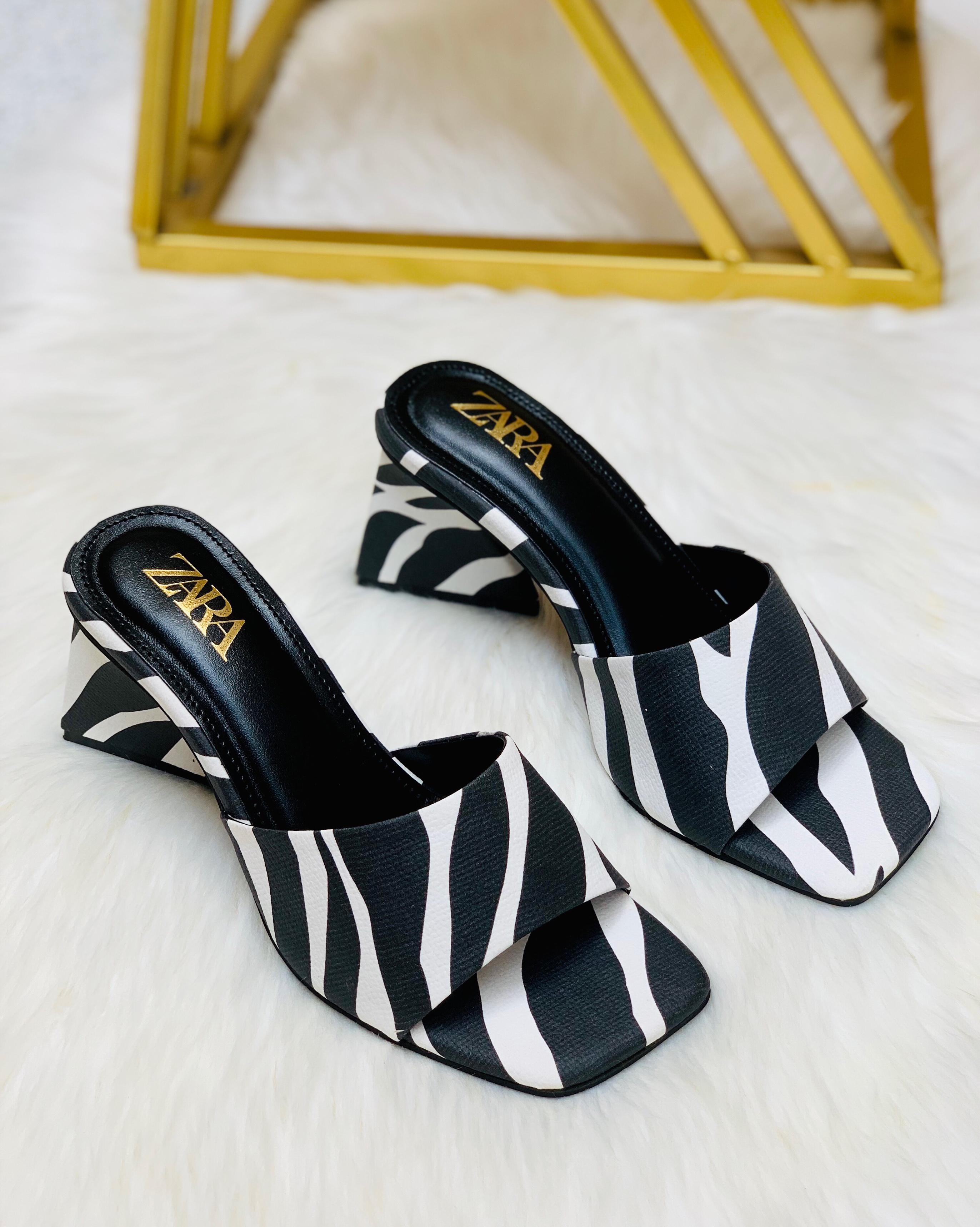 ZARA ZEBRA TRIANGLE HEEL