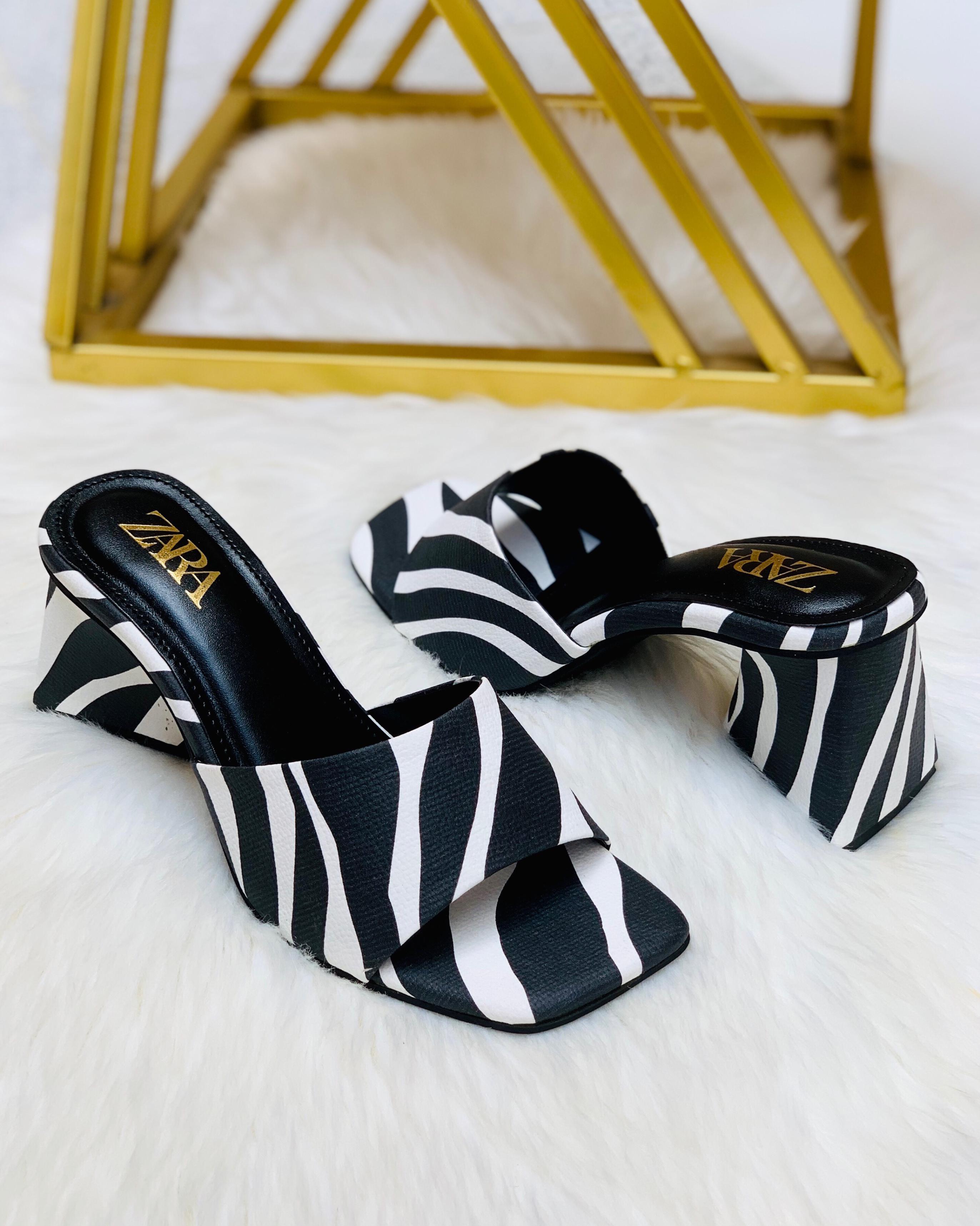 ZARA ZEBRA TRIANGLE HEEL