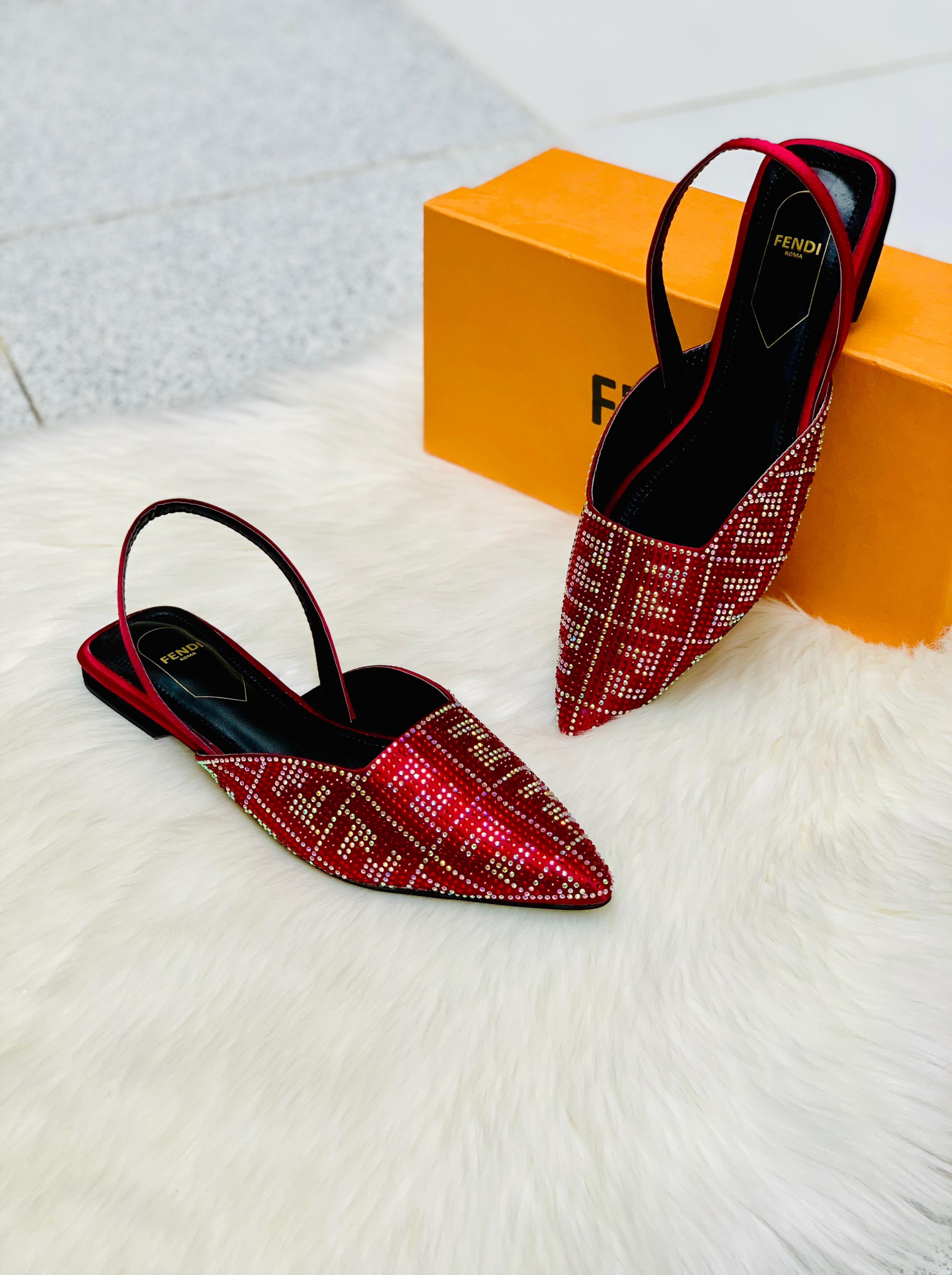 FENDI STONE FLAT PUMPS