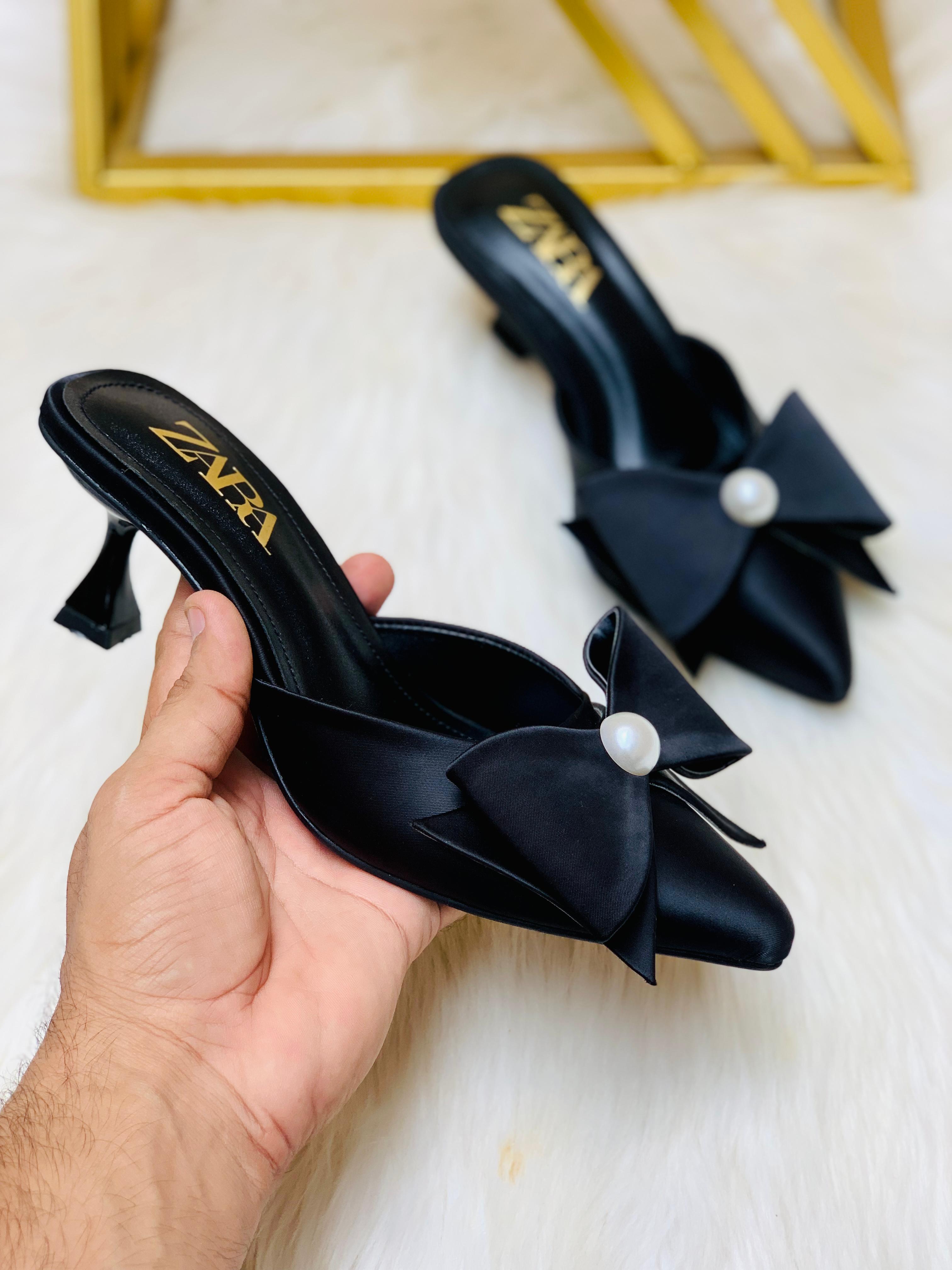 ZARA BOW PEARL HEEL