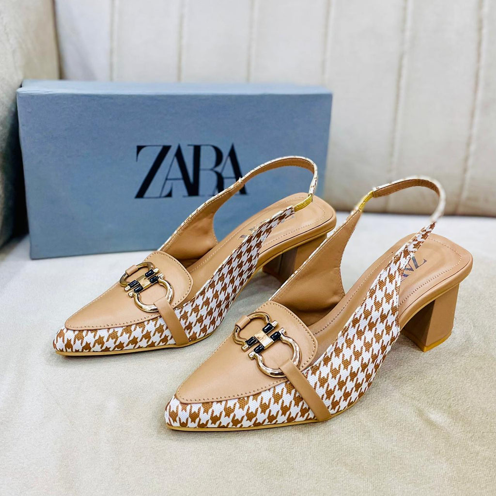 ZARA CHECK HEEL