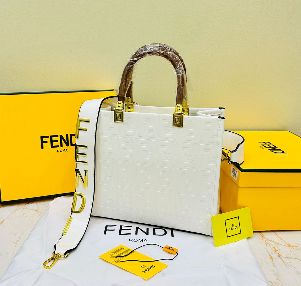 FENDI SUNSHINE SMALL PU LEATHER HANDBAG