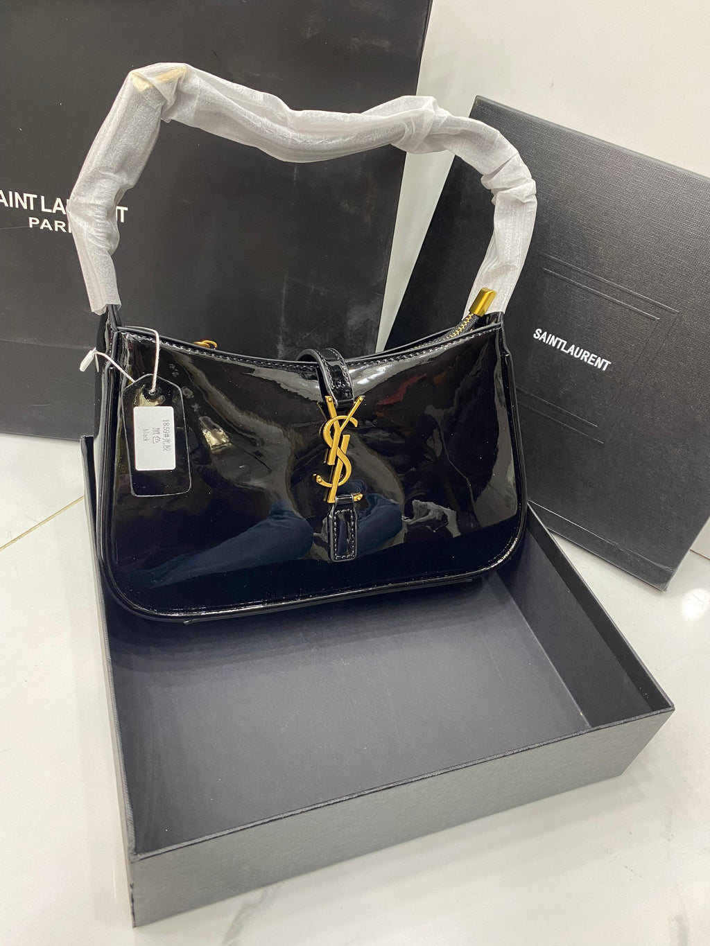 SAINT LAURENT HOBO BAG MATERIAL SHINE