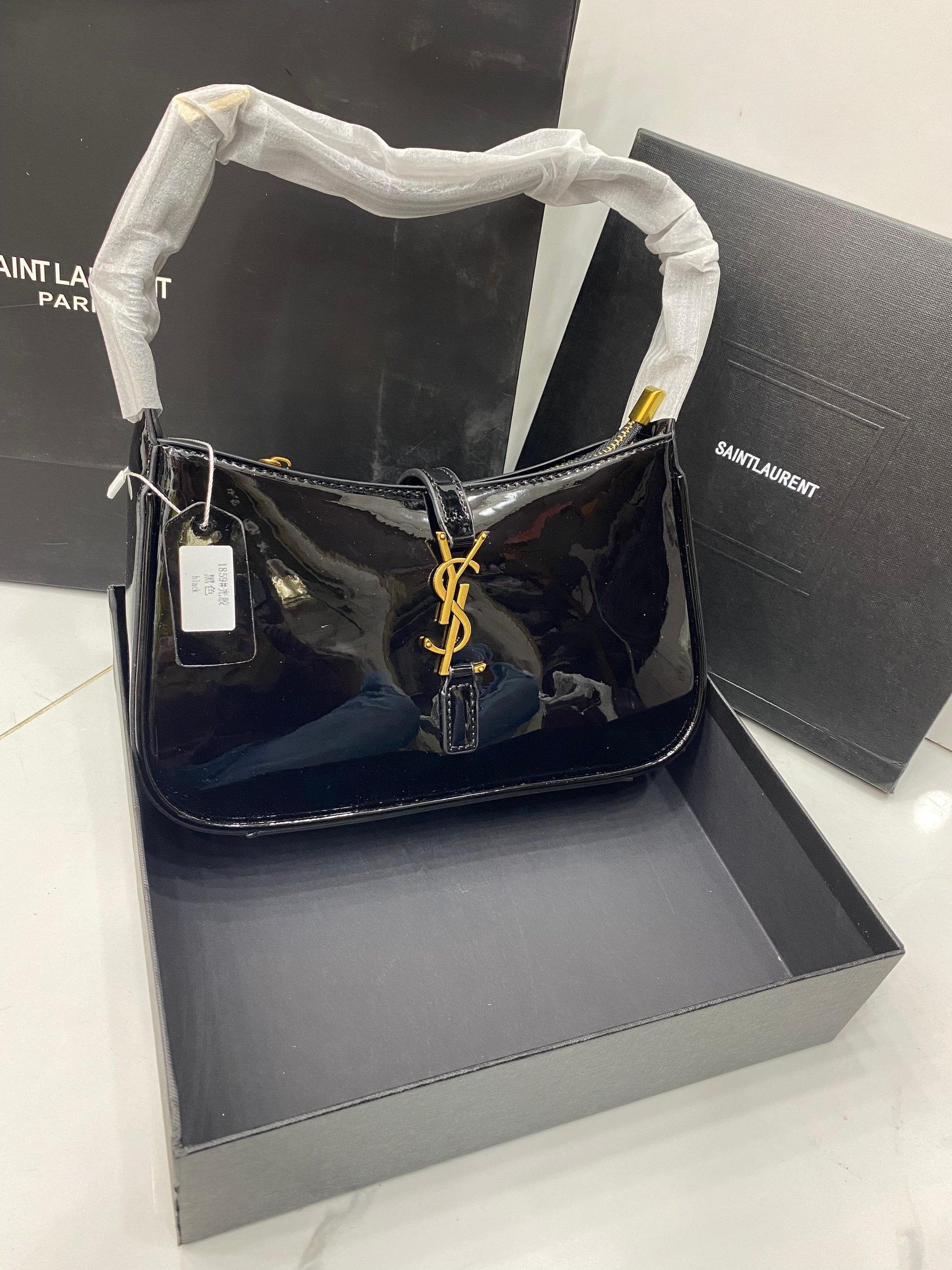SAINT LAURENT HOBO BAG MATERIAL SHINE