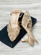 ZARA EMBROIDERED NET PUMPS