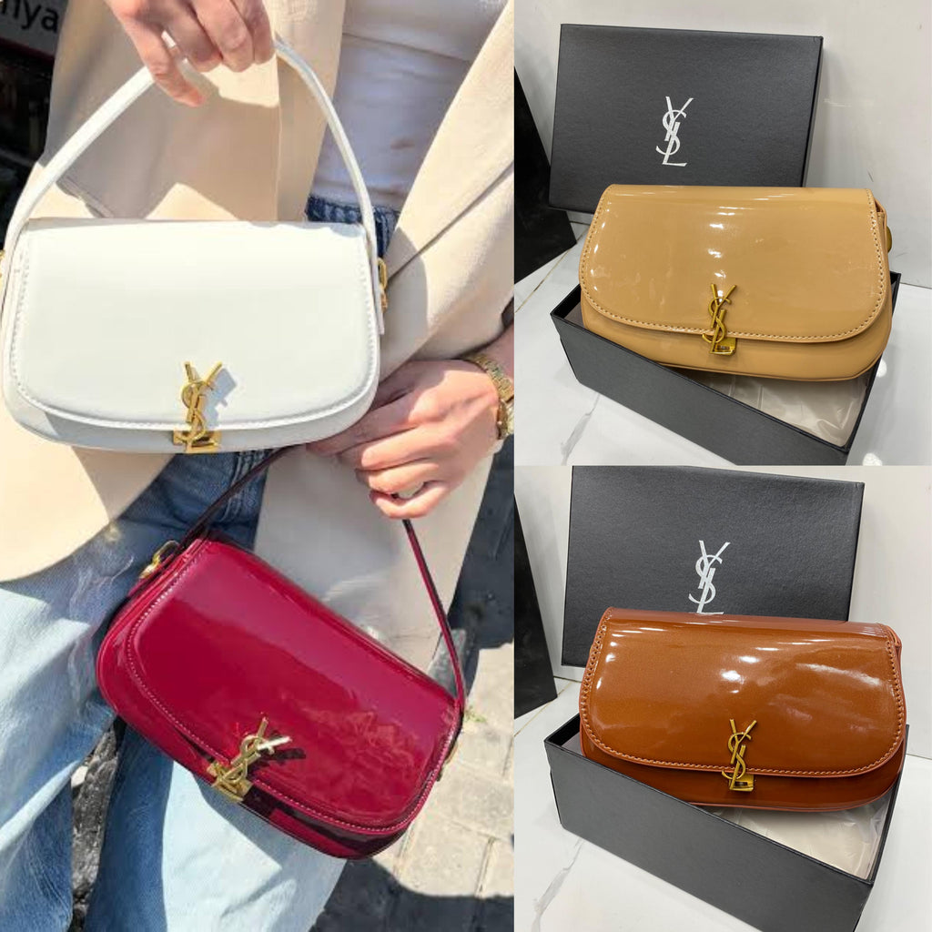 YSL  SAINT LAURENT ENVELOP BAG SHINE  MATERIAL GOLD