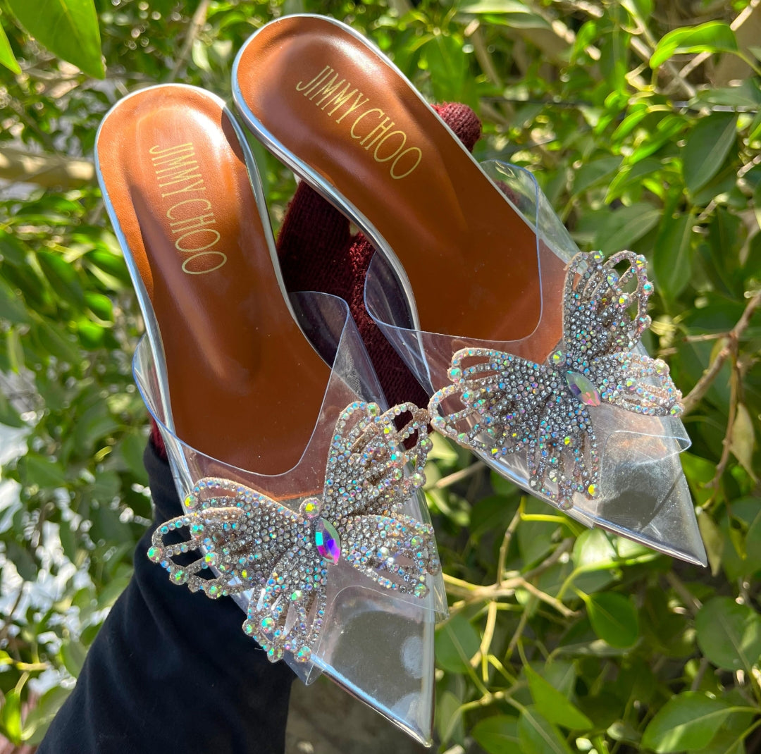 J--C Elegant Crystal-Detailed Heels with Gift Box (4 Colors)