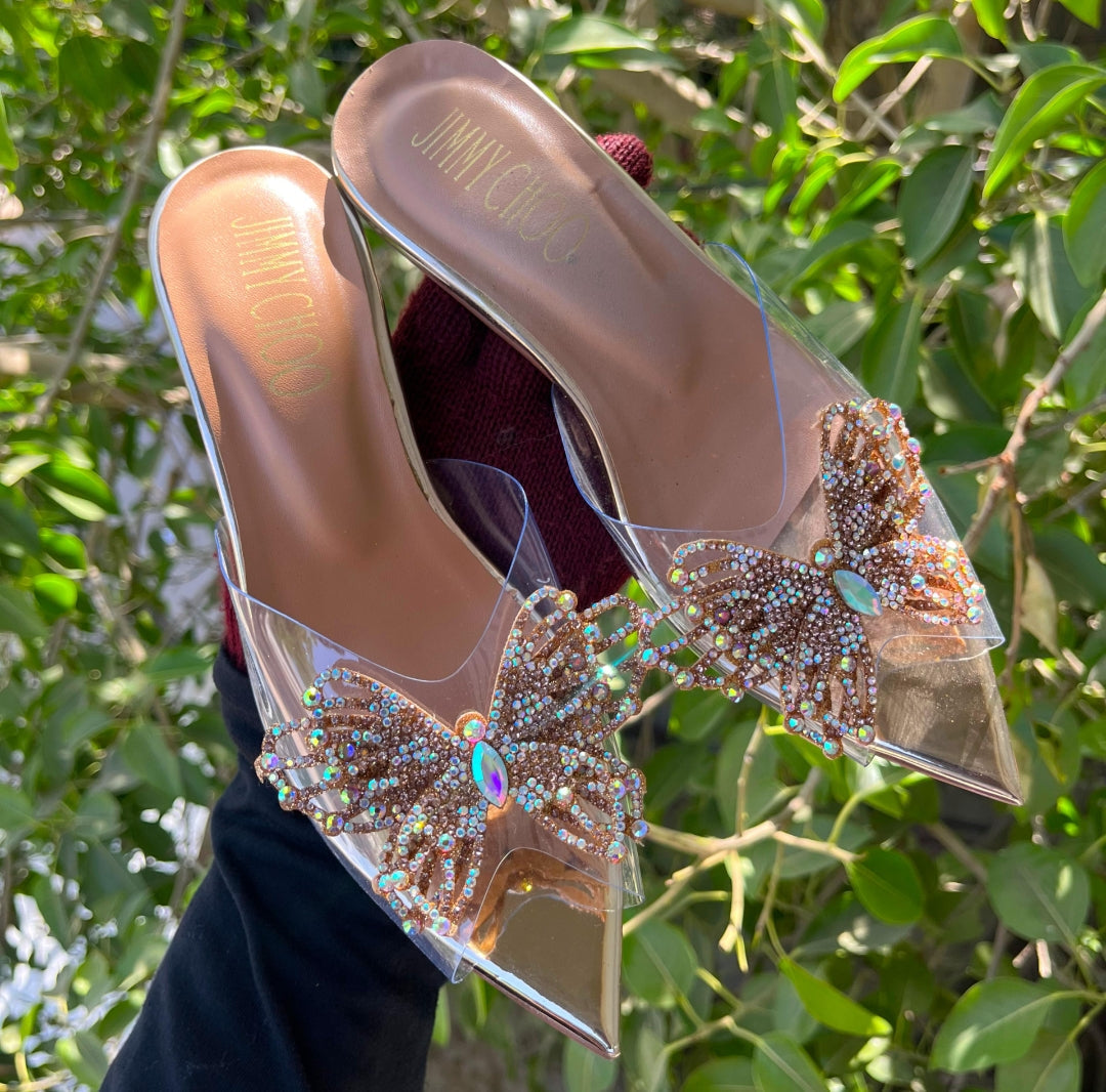 J--C Elegant Crystal-Detailed Heels with Gift Box (4 Colors)